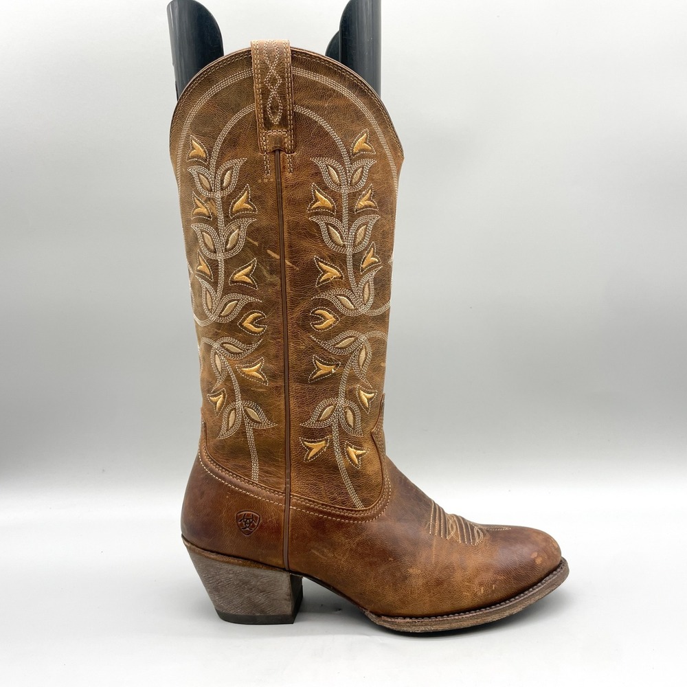 Ariat Womens 8.5B Desert Holly Western Cowgirl Boots Brown Leather Festival Boho